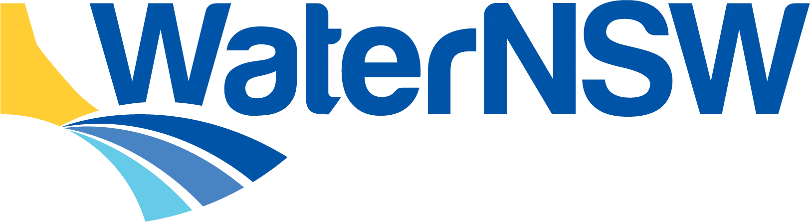 WaterNSW logo with blue and yellow design.